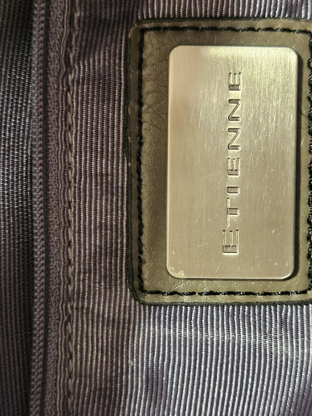 Vintage Etienne Grey Leather Satchel Shoulder Purse